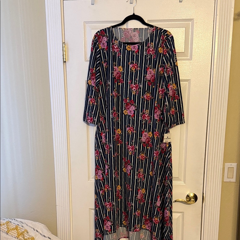 Floral Striped Maxi Dress
